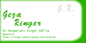 geza ringer business card